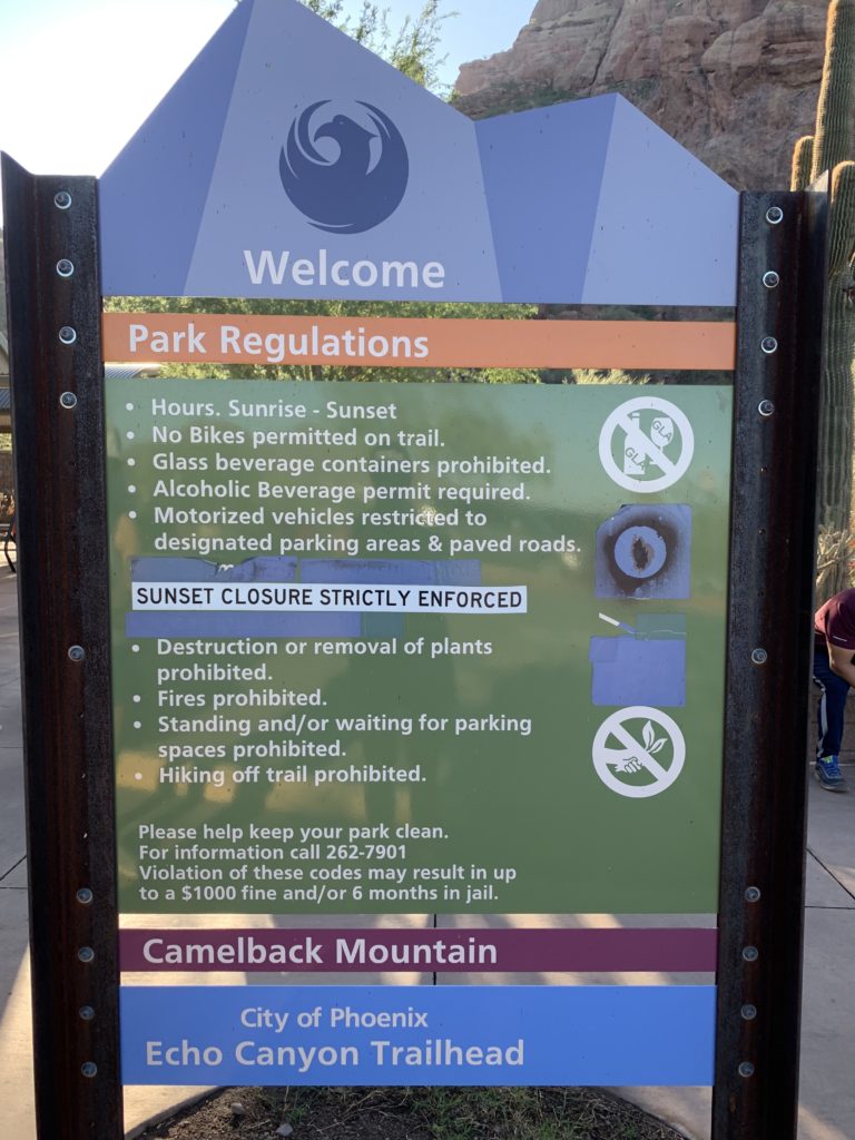 Camelback Mountain regulations