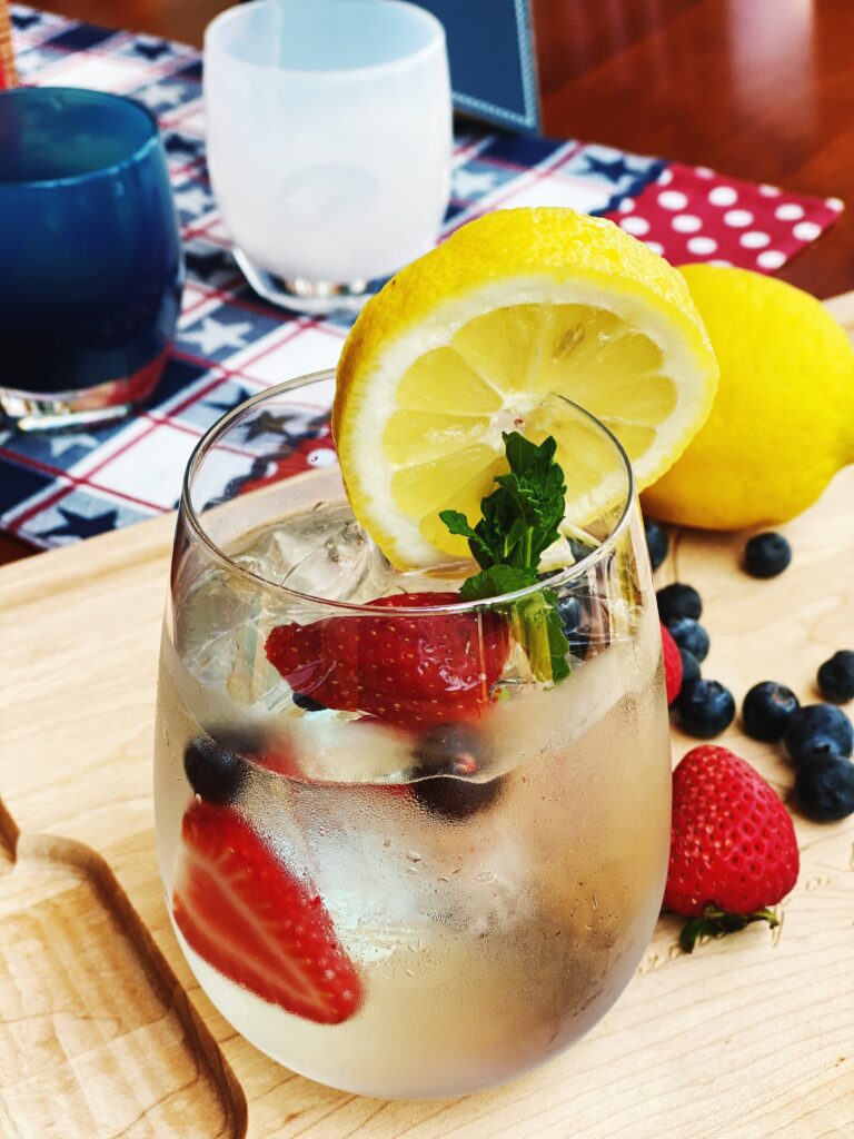 RED, WHITE AND BLUE WINE SPRITZER
