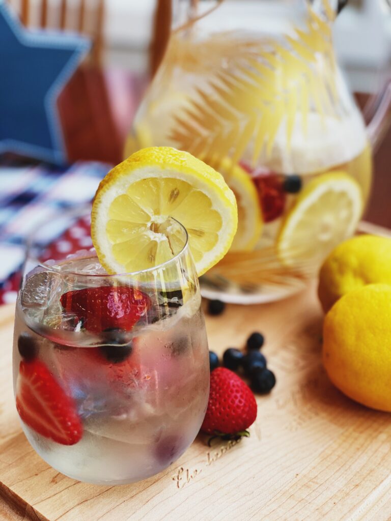RED, WHITE AND BLUE WINE SPRITZER