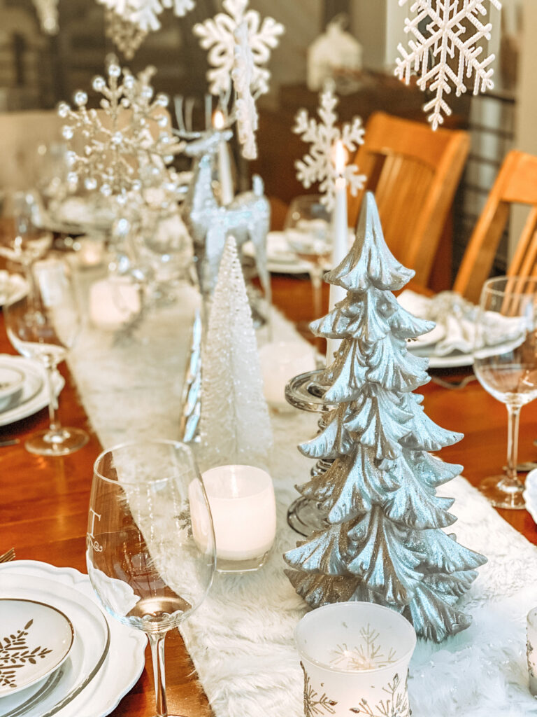 glistening winter wonderland tablescape