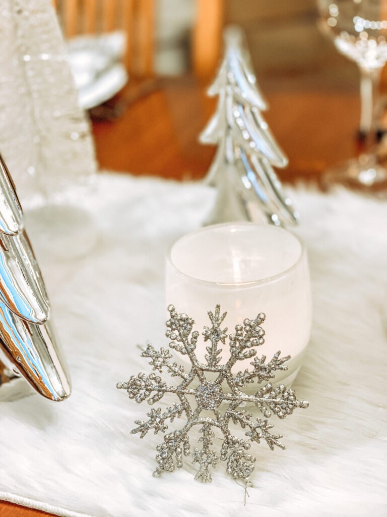 glistening winter wonderland tablescape