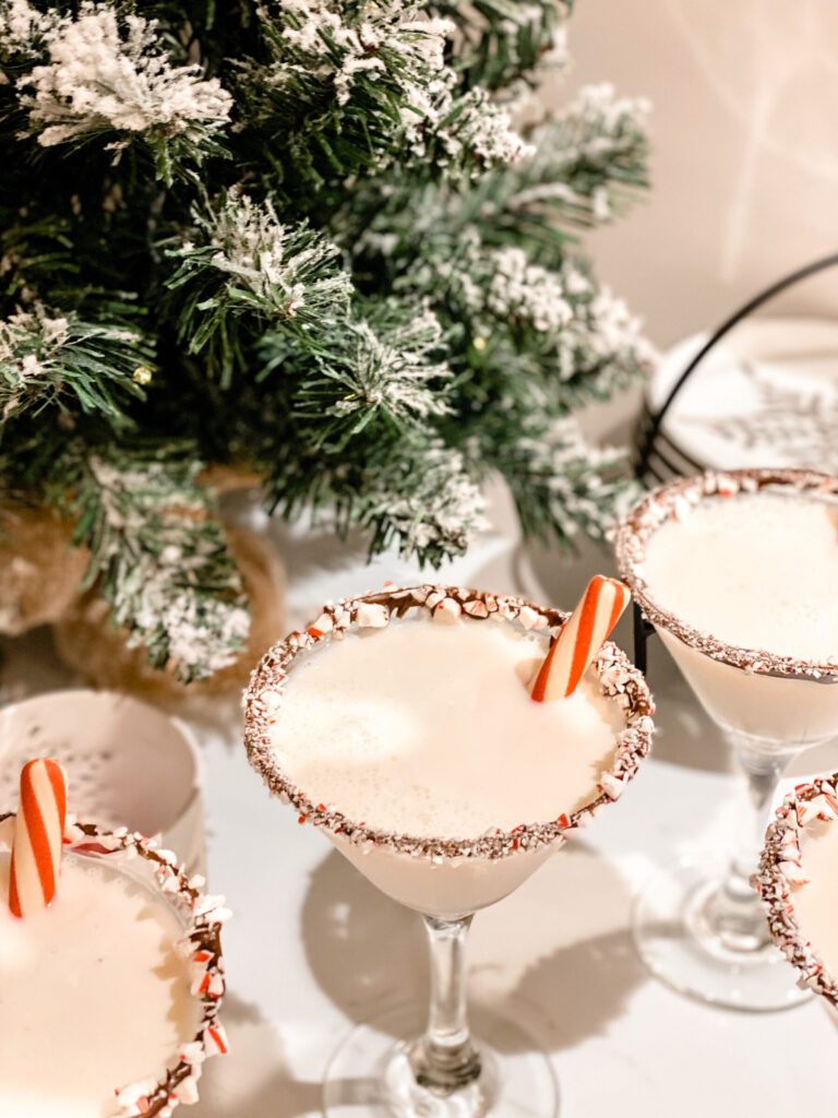 peppermint martini as one of Christmas cocktails 