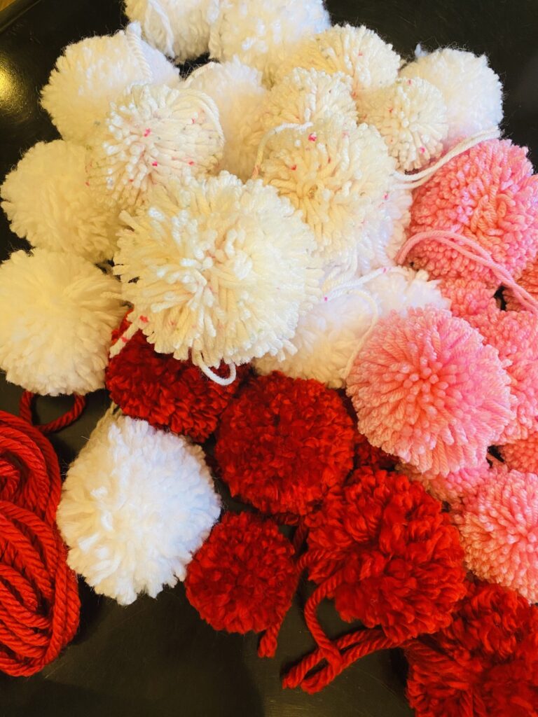 DIY Pom Heart Valentine Wreath