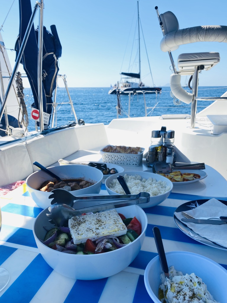 lunch on a private greek boat tour