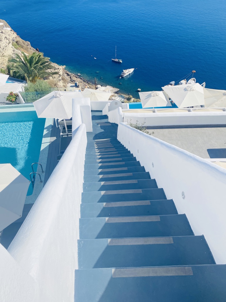 stairs in the  the streets of Oia